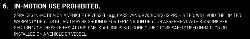 Starlink In Motion Use