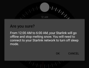 Starlink App - Are You Sure Question Box