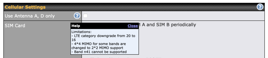 enabling peplink two antenna mode