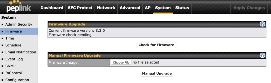 peplink firmware upgrade