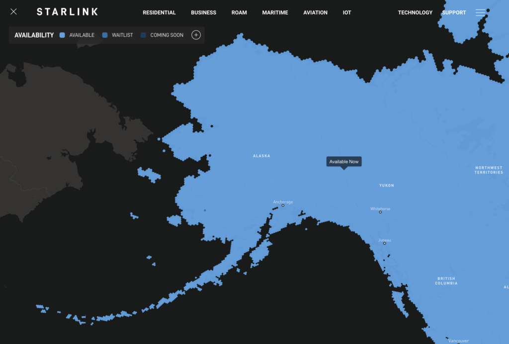 starlink alaska coverage