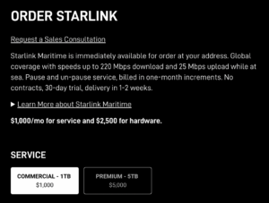 starlink maritime order service