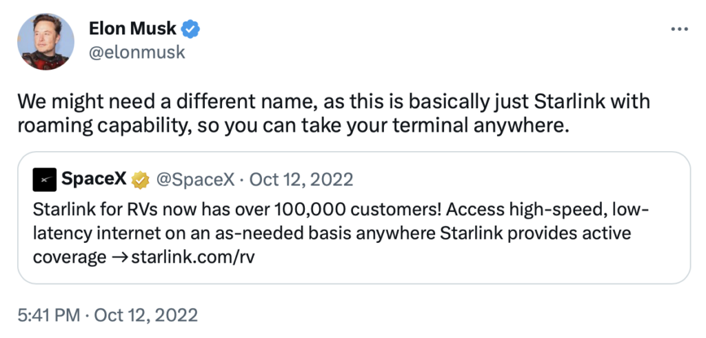 starlink roam elon musk tweet