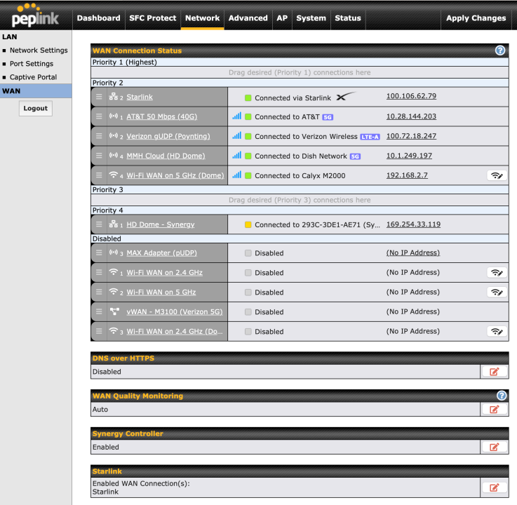 peplink firmware 8.4 starlink