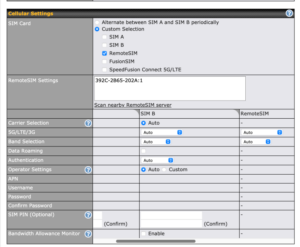 preplink 8.4 remotesim band selection