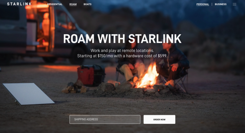 starlink standard around campfire