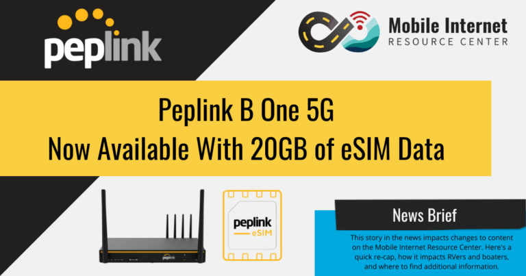 news brief header peplink b one 5g now available with 20gb of esim data