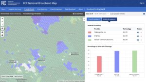 FCC Broadband Coverage Map Screenshot. Moab 2025