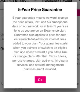 t mobile 5 year price guaranteed