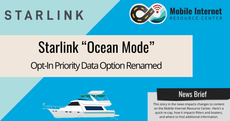 news brief header starlink ocean mode priority data for roam unlimited plan