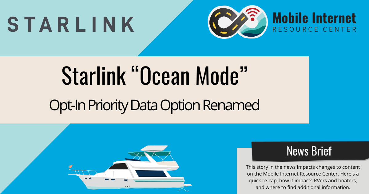 news brief header starlink ocean mode priority data for roam unlimited plan