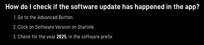 starlink software - check your firmware version