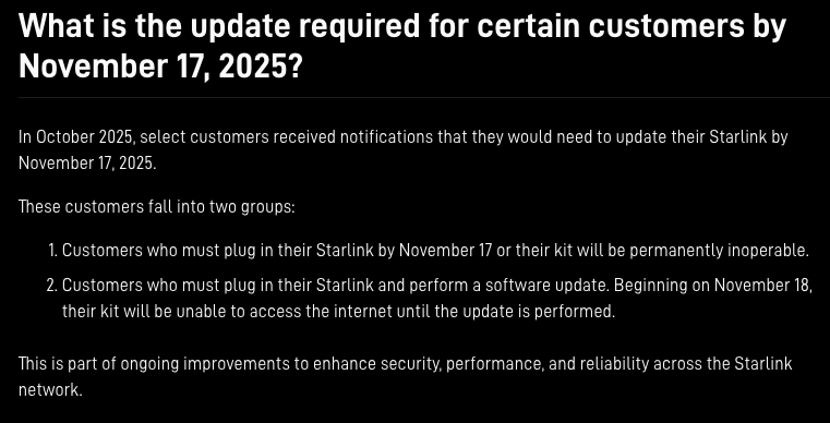 starlink update nov 17th - faq