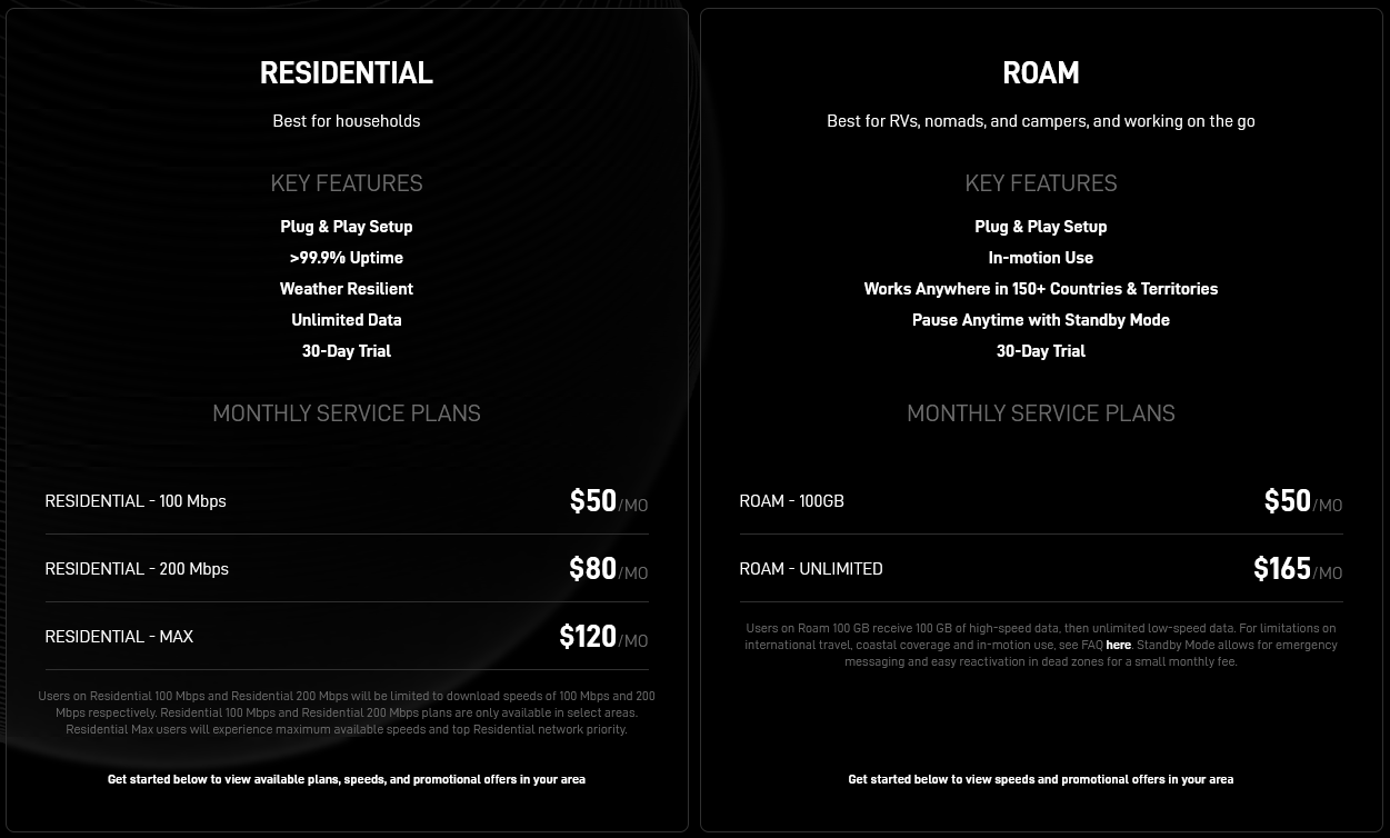 starlink consumer plans january 2026