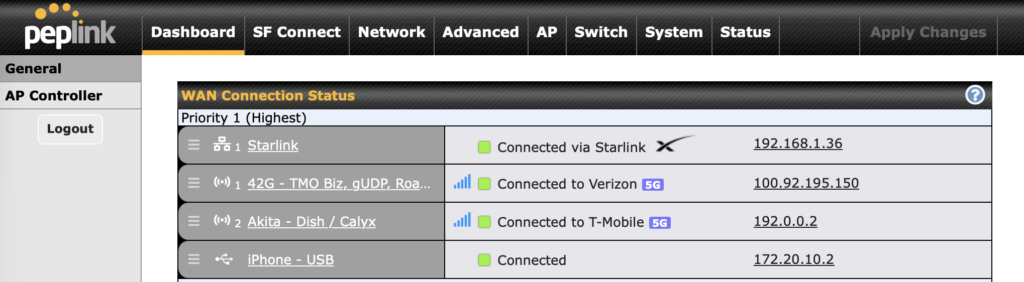 peplink - iphone tethering
