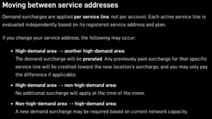starlink faq screenshot residential demand surcharge
