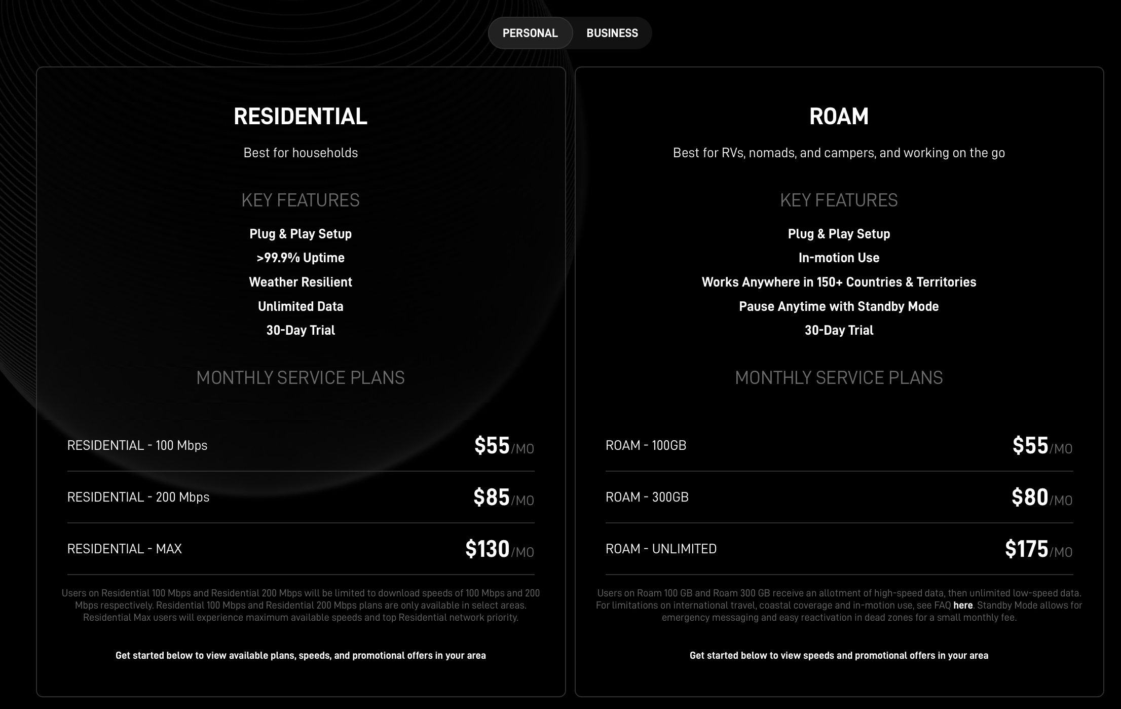 starlink consumer plans may 2026