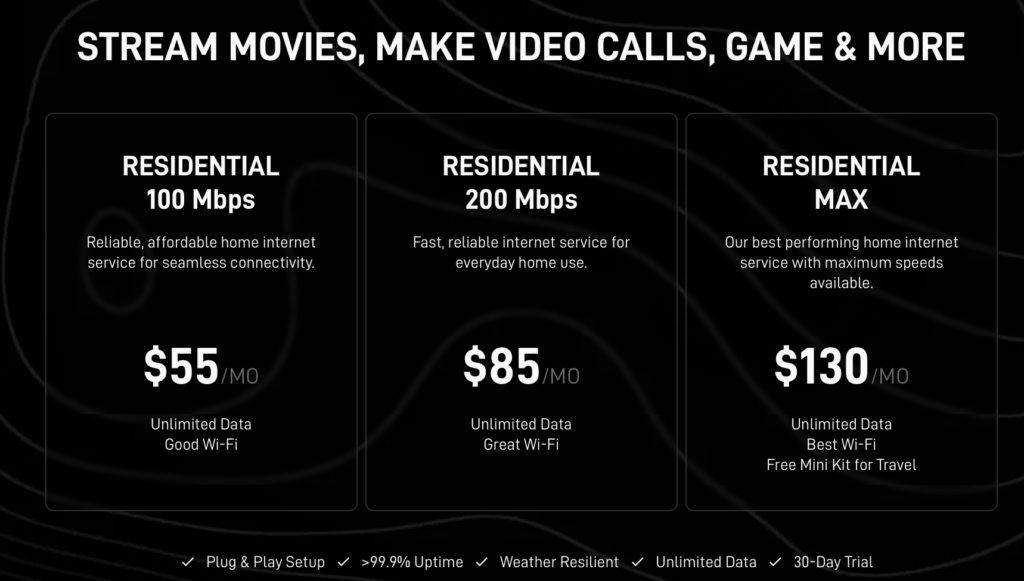 starlink residential plan pricing may 2026