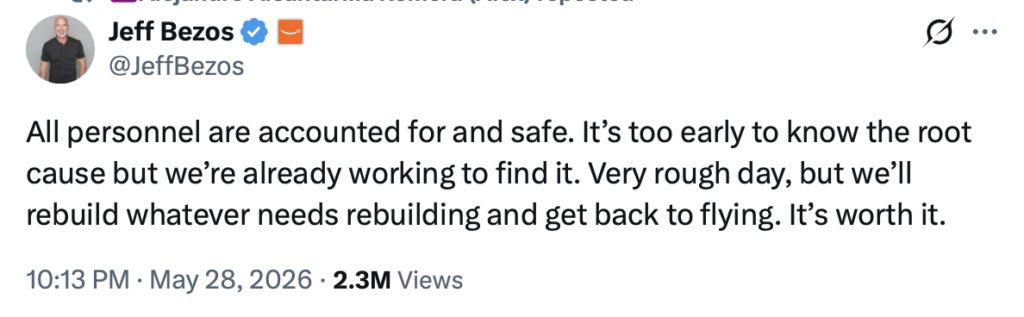 bezos - new glenn explosion
