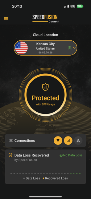 speedfusion connect app ios screenshot