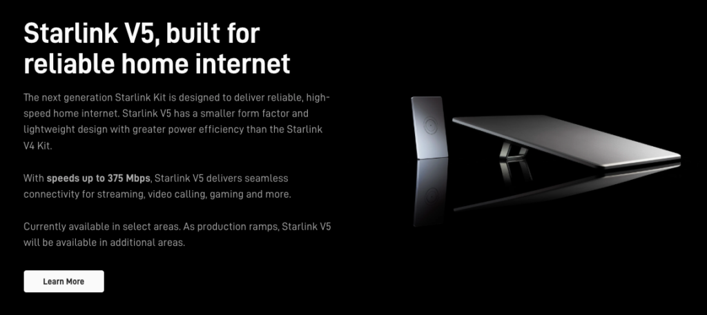 Starlink V5 built for home internet
